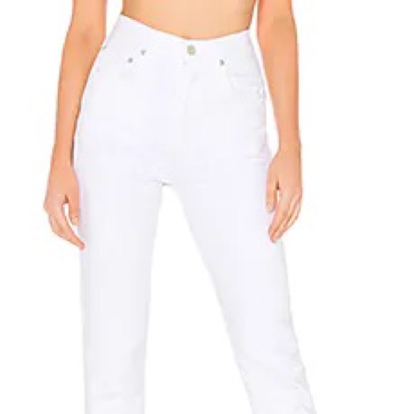 Riley High Rise Straight Crop in Blurred White Jeans size 23 - Picture 2 of 11